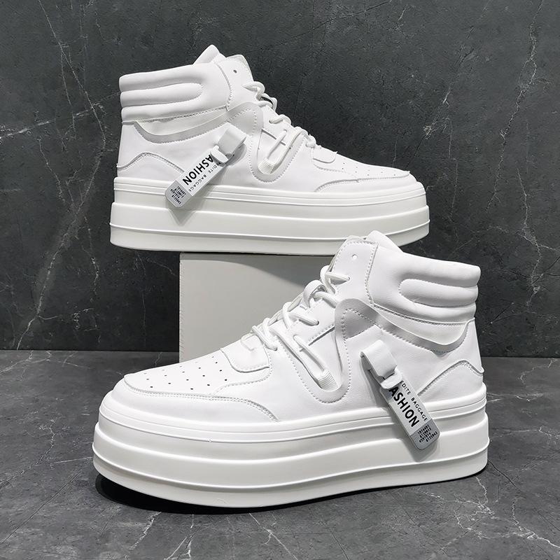 Мужские кроссовки с высоким верхом повседневная обувь модная трендовая обувь магазин мужской одежды толстая подошва увеличивает рост толстая подошва трясти быстро жить Вэньчжоу обувь