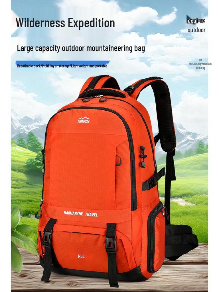 2025 Large-Capacity Water-Resistant Nylon Backpack for Outdoor Hiking, Travel, and Sports - Unisex