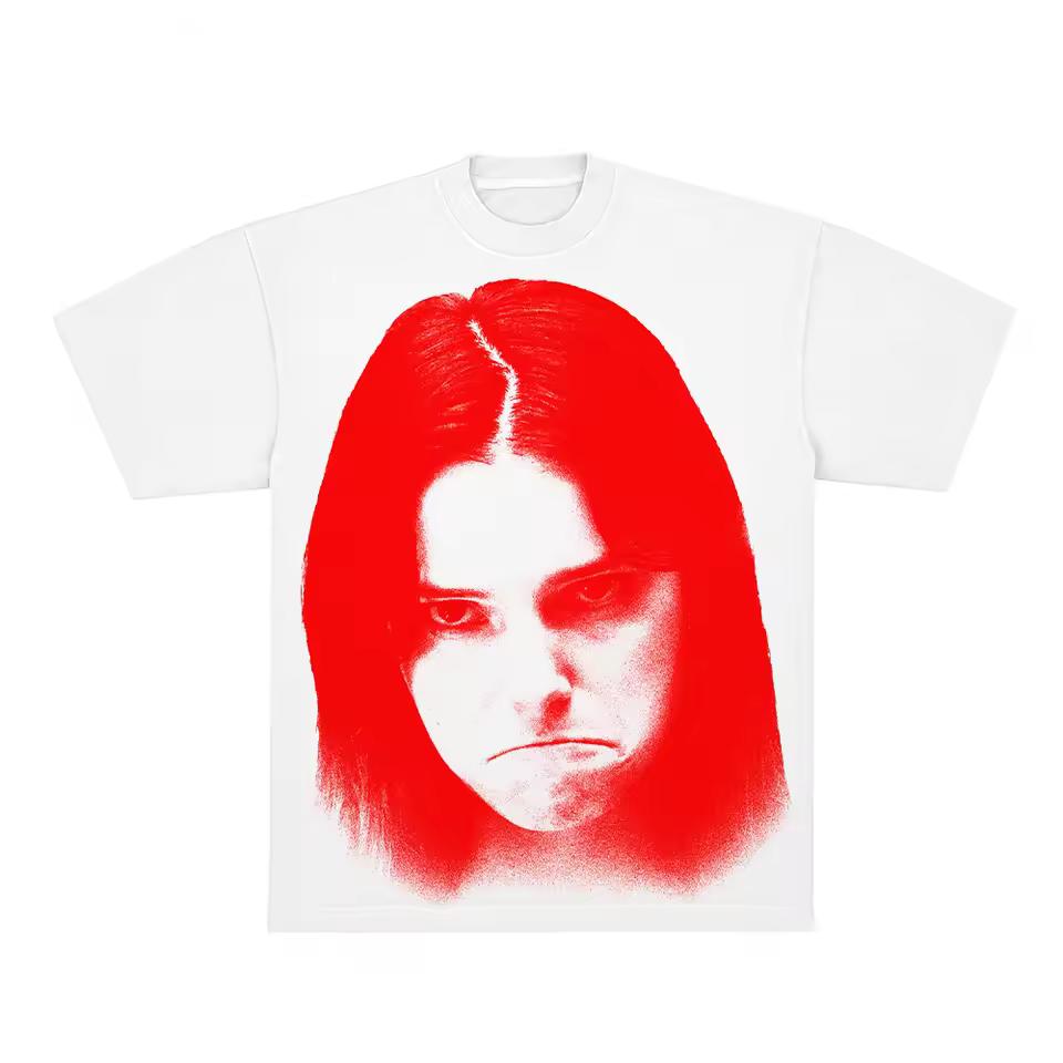 Moody Girl Portrait Graphic Tee T and kids tshirt Men Women Retro Print Short Sleeve Soft Cotton Daily Casual Tops