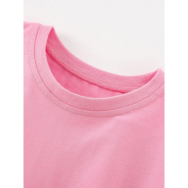 Трансграничная летняя футболка Malwee для девочек, новинка, с круглым вырезом, модная, для детей младшего и старшего возраста, с коротким рукавом, в западном стиле, детские топы