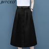 BITCED Women's Fashion Casual Skirt Solid Color Print Summer Spring Short Skirt