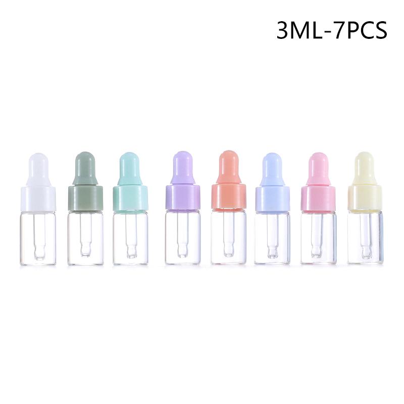 7 шт. портативный многоразовый набор мини-флаконов-капельниц 1/2/3/5 мл пустые стеклянные флаконы для эфирных масел Macaron цветной многоразовый контейнер Diy