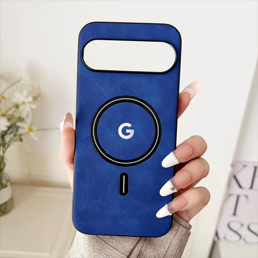 Роскошный деловой кожаный чехол для телефона Magsafe для Google Pixel 10 9 8 7 Pro XL 8A 7A Магнитный беспроводной зарядка Защитная крышка