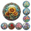 8-piece Floral Art Coaster Set-5d DIY, Non-slip Heat Resistant, Perfect for Home Decoration and Gifts