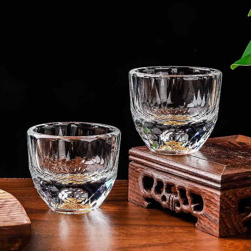 50 мл/15 мл золотая фольга стакан для спиртных напитков роскошный бокал для вина с толстым дном элегантный ромбовидный стакан байцзю изысканные кружки для бренди виски