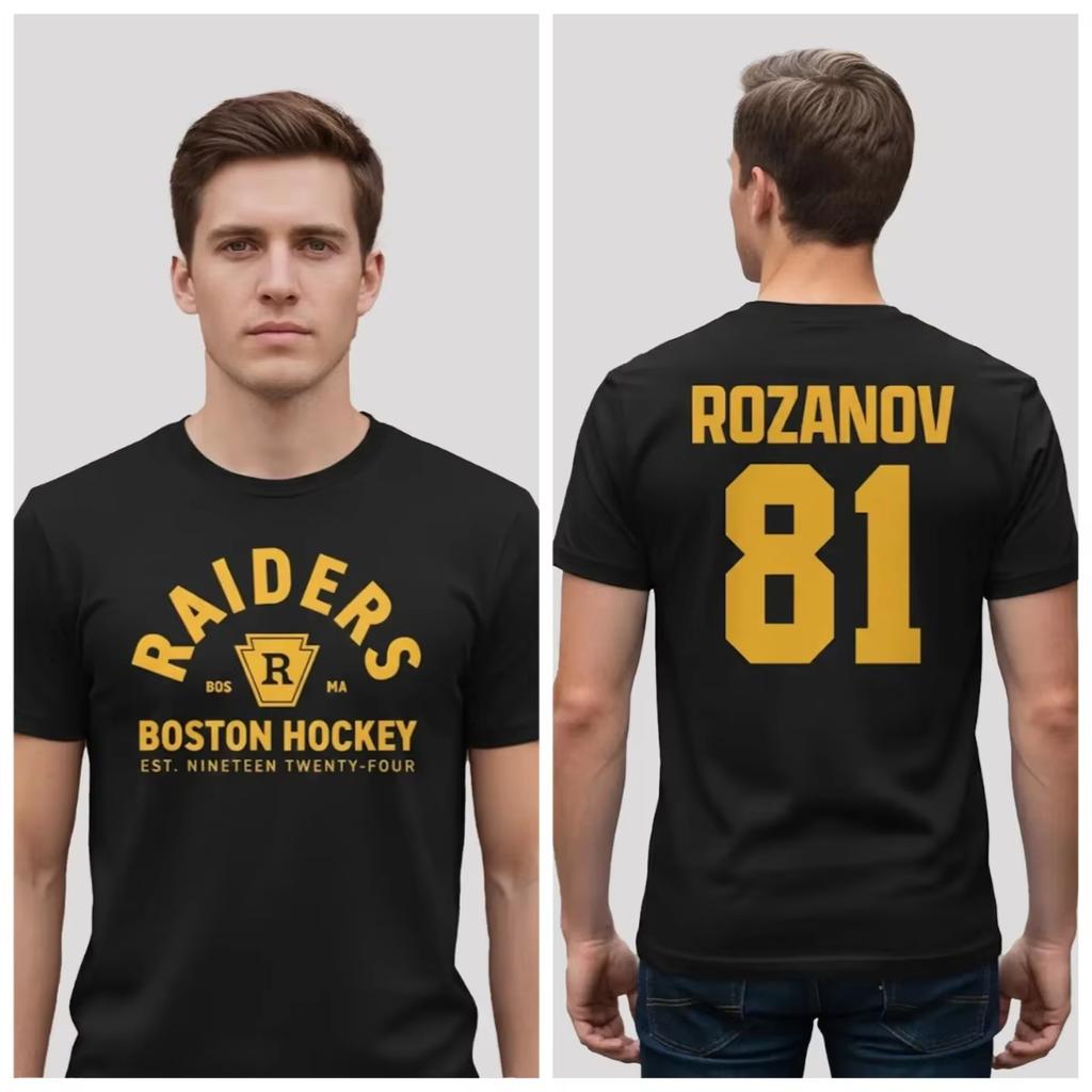 2026 Connor Storrie Raiders Boston Hockey Rozanov 81 Cotton Mens Shirt Jersey Commemorative Tshirt Summer Short Sleeve Shirt