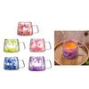 200ml Glass Cup with Real Flower Practical Insulated Beverage Cups Double Layer Coffee Cup Heat Resistants Drinkware