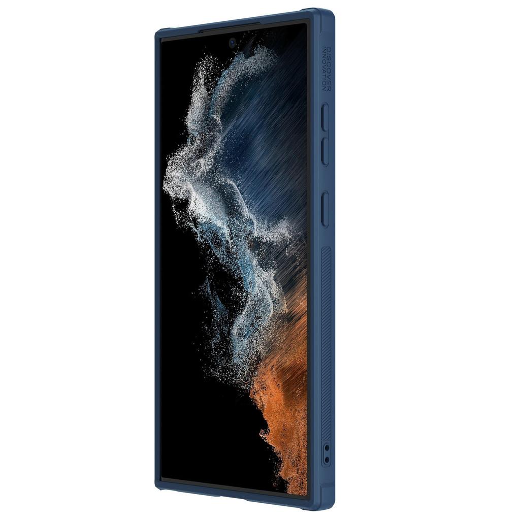 Чехол Nillkin Rugged Textured S для Samsung Galaxy S22 Ultra с защитой камеры - синий