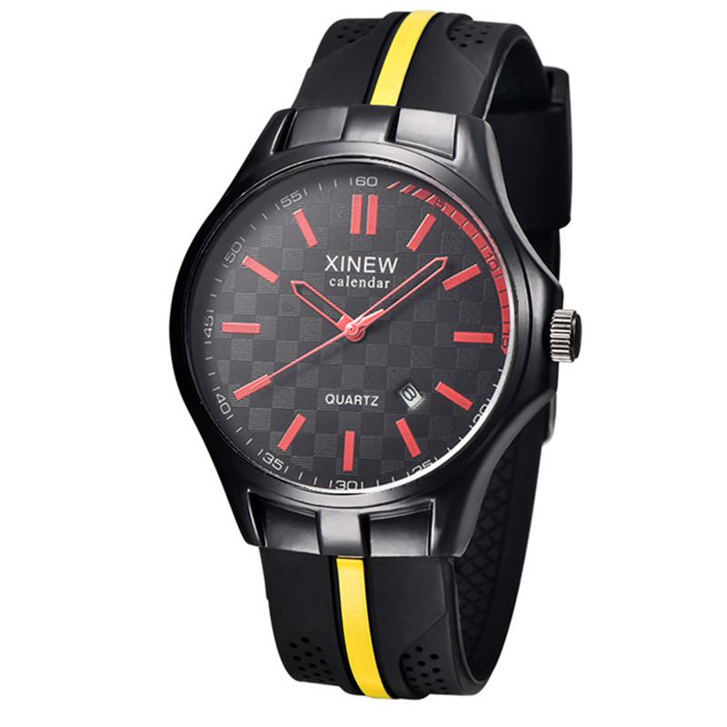 Montre Homme XINEW Brand Students Watches Men Boys Simple Rubber Band Sports Date Gifts Watch Reloj Hombre Relogio Masculino