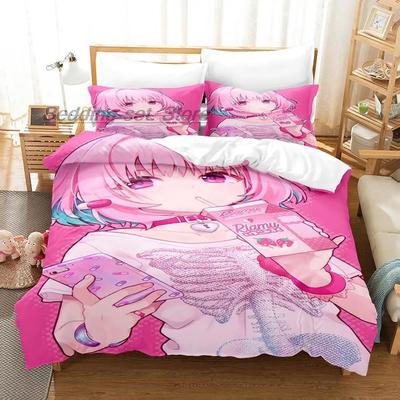 Комплект постельного белья Yumemi Riamu Single Twin Full Queen King Size Комплект постельного белья Aldult Kid Bedroom Duvetcover Sets Комплект простыней с 3D-аниме