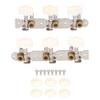 Guitar Tuning Pegs Machine Heads Chrome Plated Dual Holes Left Right 3in Line Tuners for Classical