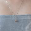 (92.5 Silver) Rain Drop Pendant Long Necklace Nz2498