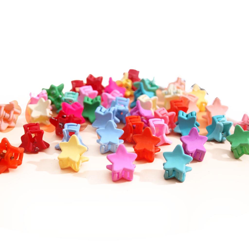 50pcs Mini Hair Claw Clips Colorful Strong Hold Lightweight Cute Small Star Hair Clamps for Girls
