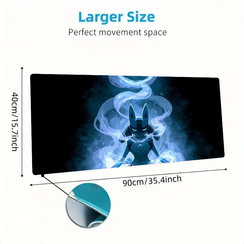 Lucario Print Cushion Non-slip Laptop Tablet Big Mousepad XXL Mat Mini PC Playmat With Lock edge