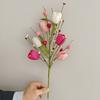 Valentine's Day Artificial Flower Faux Silk Tulip Stem with Pink White Red Heart Berries for Vase Centerpiece Wedding Home Decor