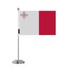 Drapeau De Bureau - Malte - 14 X 21 Cm - Polyester - Impression Recto/verso - Acier Inoxydable
