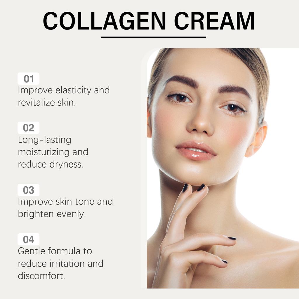 Collagen Cream Moisturizing Wrinkle Care Lightens Fine Lines Brightens Skin Tone Deep Nourishment Anti-aging