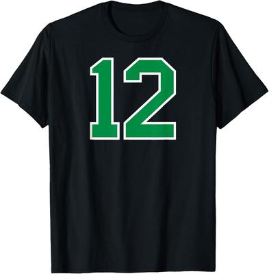 Green Number 12 Graphic Tee T-shirt