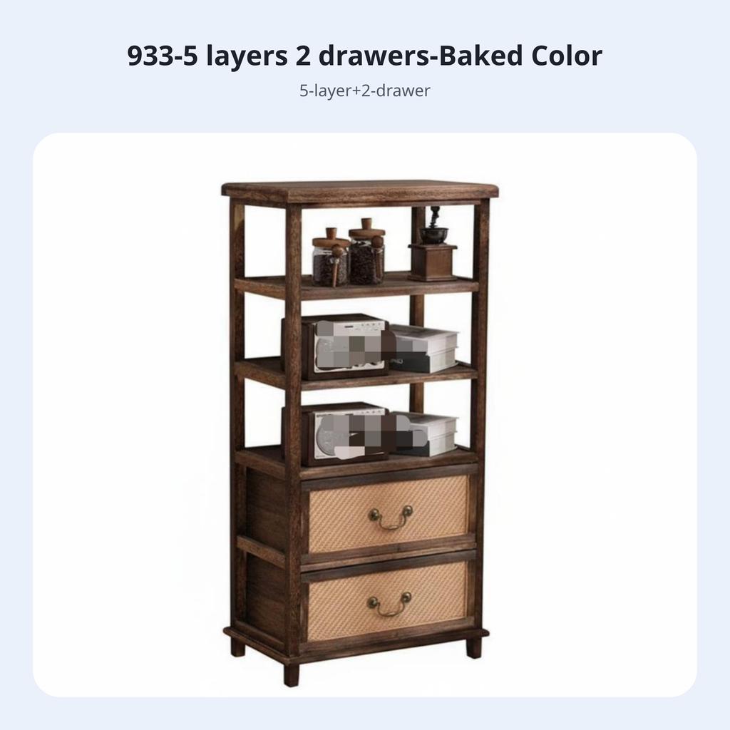 Rattan Door Cupboard Sturdy Wood Frame 2-Door Rattan Chest Vintage Design Multifunctional for Renters, Bedroom, Entryway