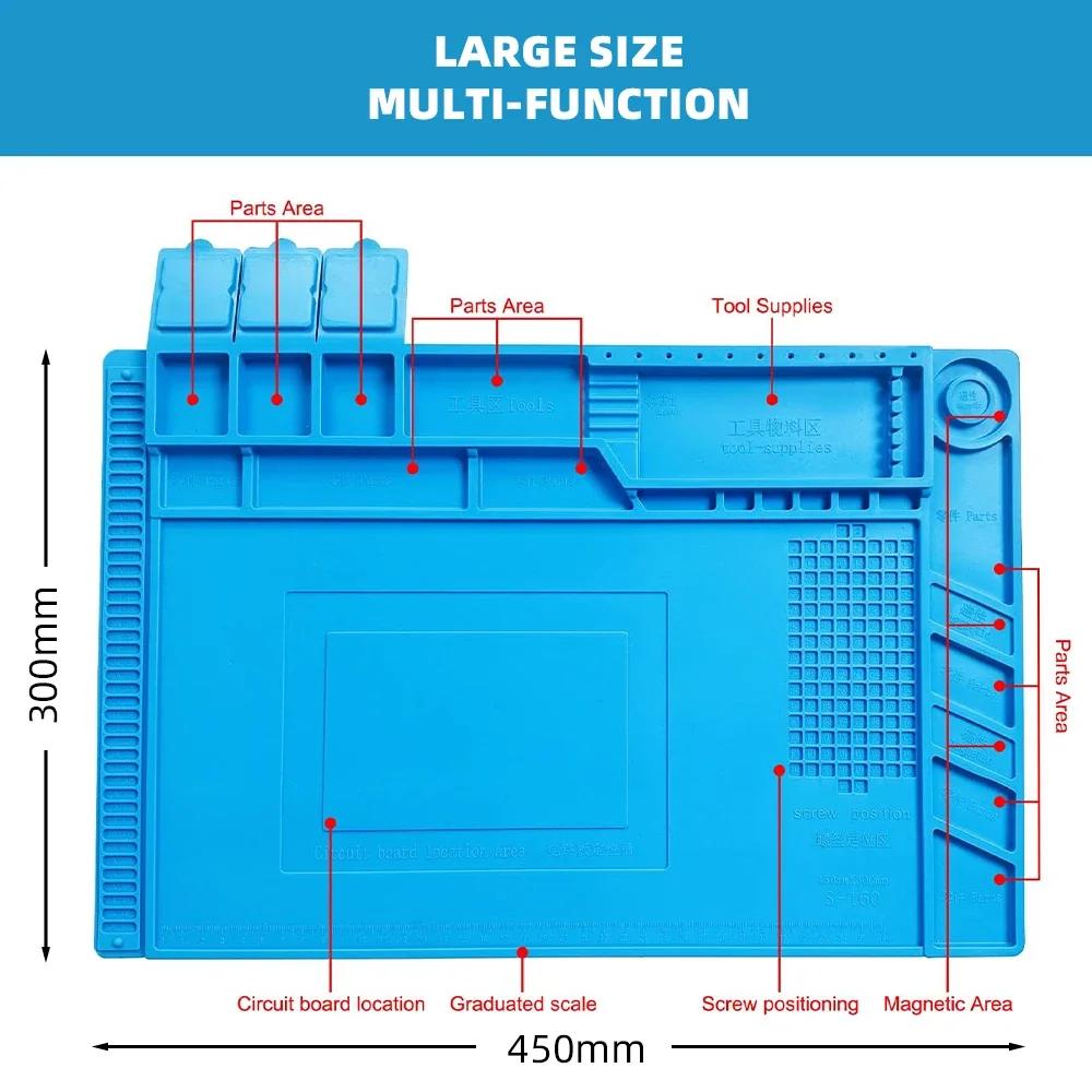 Silicone Soldering Pad Insulation Heat-Resistant Soldering Station Silicon Soldering Mat Work Pad Electronic Phone Watch Repair