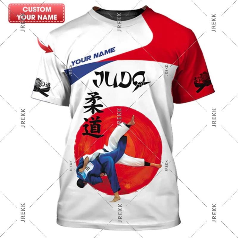 Judo Fans 3D Print Funny T-shirt For Men Fitness Train Loose Round Neck T Shirts Japanese Jiu-Jitsu Fashion Trend  Custom Tee