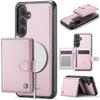 For Samsung Galaxy S26 Magnetic Case JEEHOOD J09 RFID Blocking Card Holder Leather Back Phone Cover
