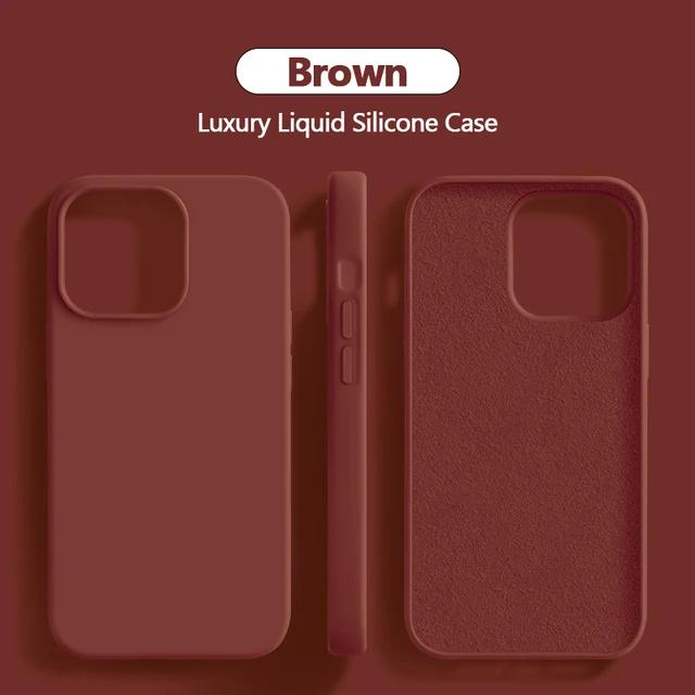 For iPhone 15 14 13 12 11 Pro Max Case Square Liquid Silicone Phone Case For iPhone 15 14 XR X XS 7 8 Plus Soft Shockproof Cover