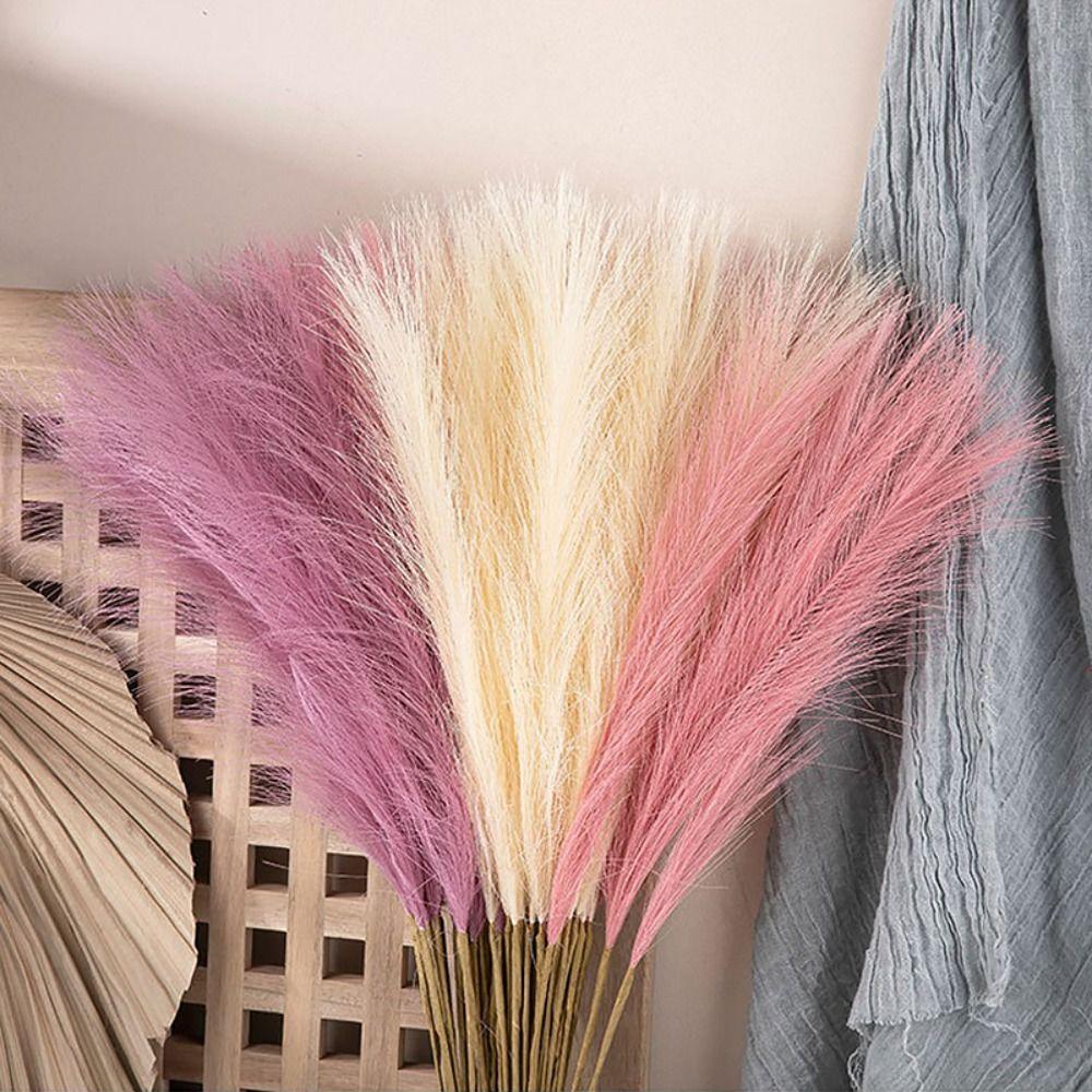 10PCS/Set Home Decor Fluffy Pampas Grass 55CM Artificial Flower Artificial Plants  Wedding Party