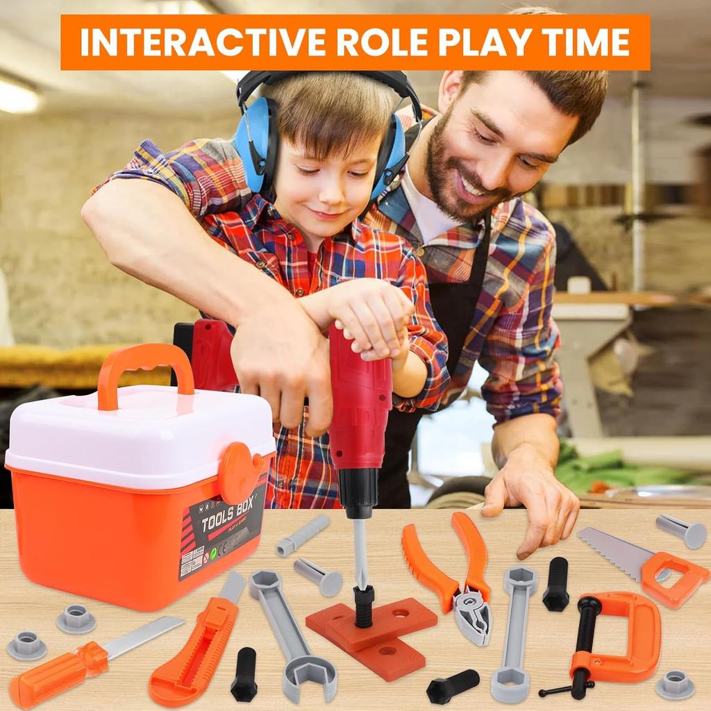 Tool Set Toy for Kids 39/42 PCS Pretend Play Toddler Construction Toy, Includes Toy Sets, Gift for 2 -13 Years Old Boys Girls