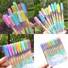6/12x Rainbow Gel Pen Colorful Rainbow Pen Rainbow Ballpoint Pen Neons Gel Pen for Writing Drawing Journaling Sketching