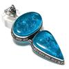 Swiss Blue Topaz Gemstone Handmade 925 Sterling Silver Pendant 3.47" v0U41