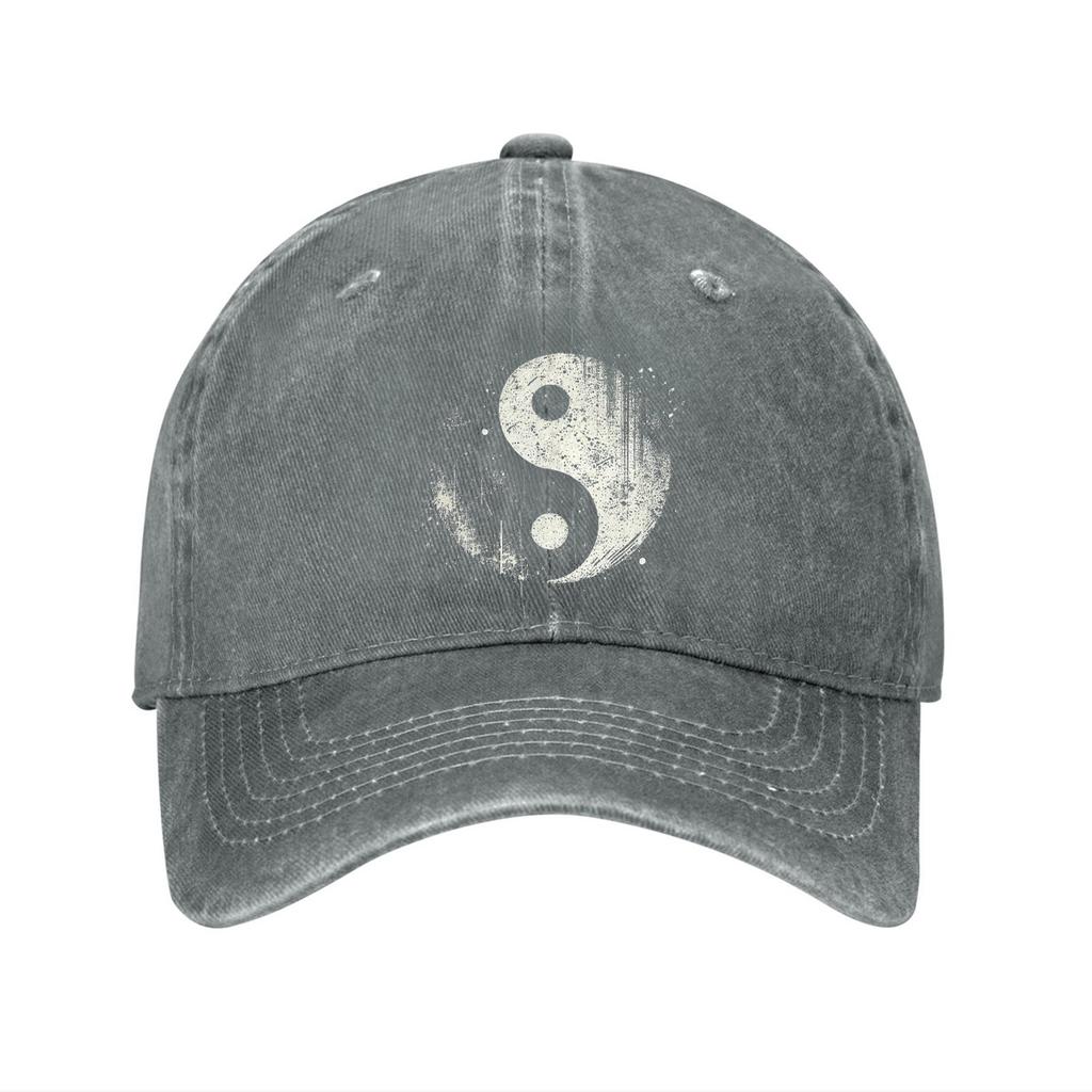 Кепка в стиле Yin Yang с эффектом состаривания, хлопковая, стираная, регулируемая, папина кепка для активного отдыха, повседневная, защита от солнца
