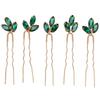 Green Rhinestone Hair Pin Vintage Lightweight Exquisite Wedding Hair Piece Hair Jewelry for Bride