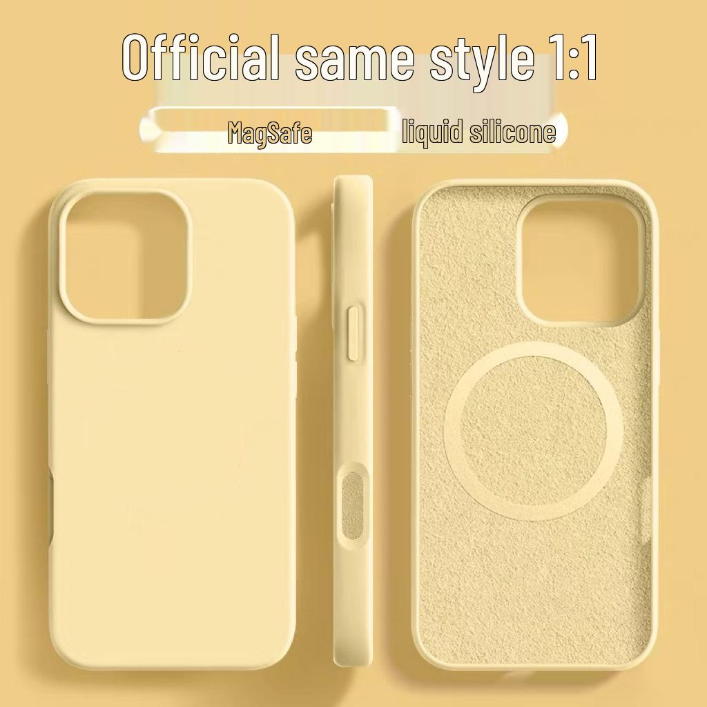 Жидкий силиконовый чехол для iPhone 17 Pro Max с большим отверстием и невидимой магнитной зарядкой - Совместим с Apple 16, Защита от падений, Новый.