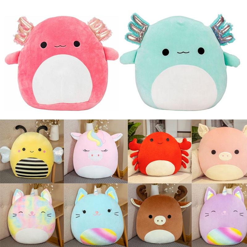 Мягкие игрушки Squishmallows, 20 см, бирюзовый, зеленый, розовый, Анастасия, плюшевая кукла, мягкая подушка Squishmallow для