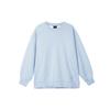 Solid Color Round Neck Casual Fleece Long Sleeve Sweatshirt Women Sweatshirt Blue Gray FB5117-436