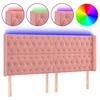 LED Headboard Pink 183x16x118 128 cm Velvet