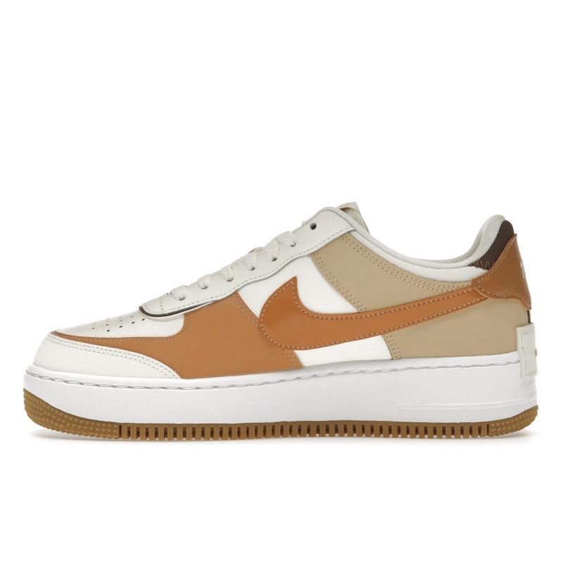 Nike Женские кроссовки Air Force 1 Shadow Sail Flax Sesame, белые, какао-Wow DZ1847-106