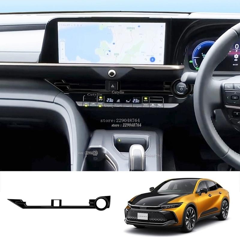 RHD For Toyota Crown Cossover 2024 2025 ABS Black Gear Shift Panel Cover Trim Center AC Outlet Cover Auto Accessories