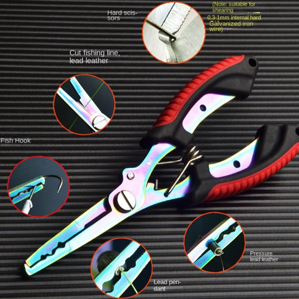 Рыболовные плоскогубцы из нержавеющей стали с пластиковой ручкой, съемники крючков, портативный многофункциональный инструмент для стрижки