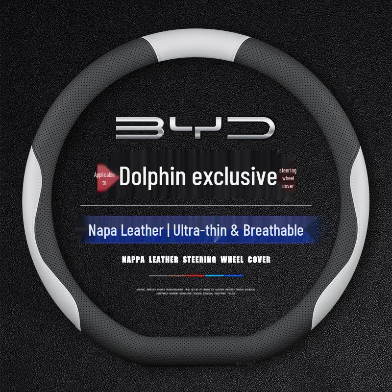 All-Season, Hand-Sewn Non-Slip Steering Wheel Cover for BYD Dolphin