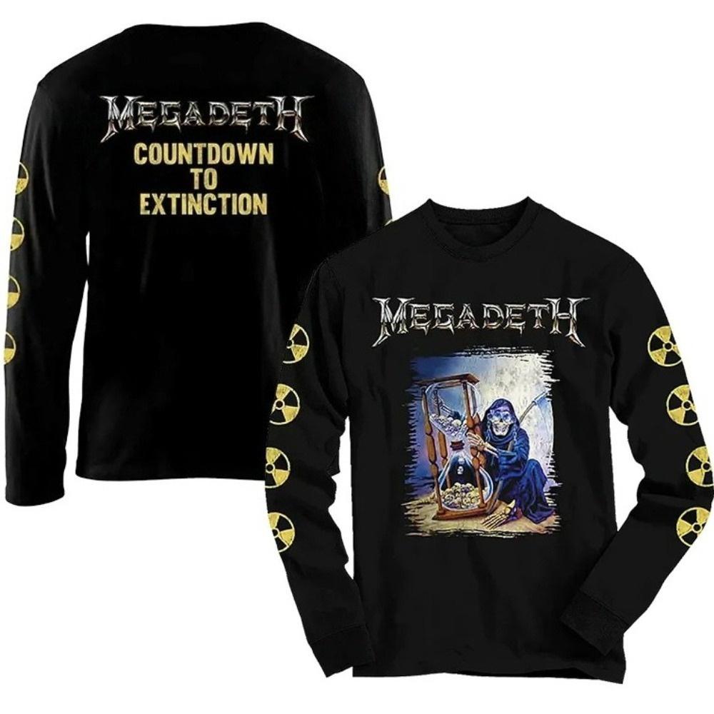Megadeth Американская панк-метал-рок группа 3D-печатная унисекс футболка с длинным рукавом рубашка осенняя мода Американский уличный ретро топ