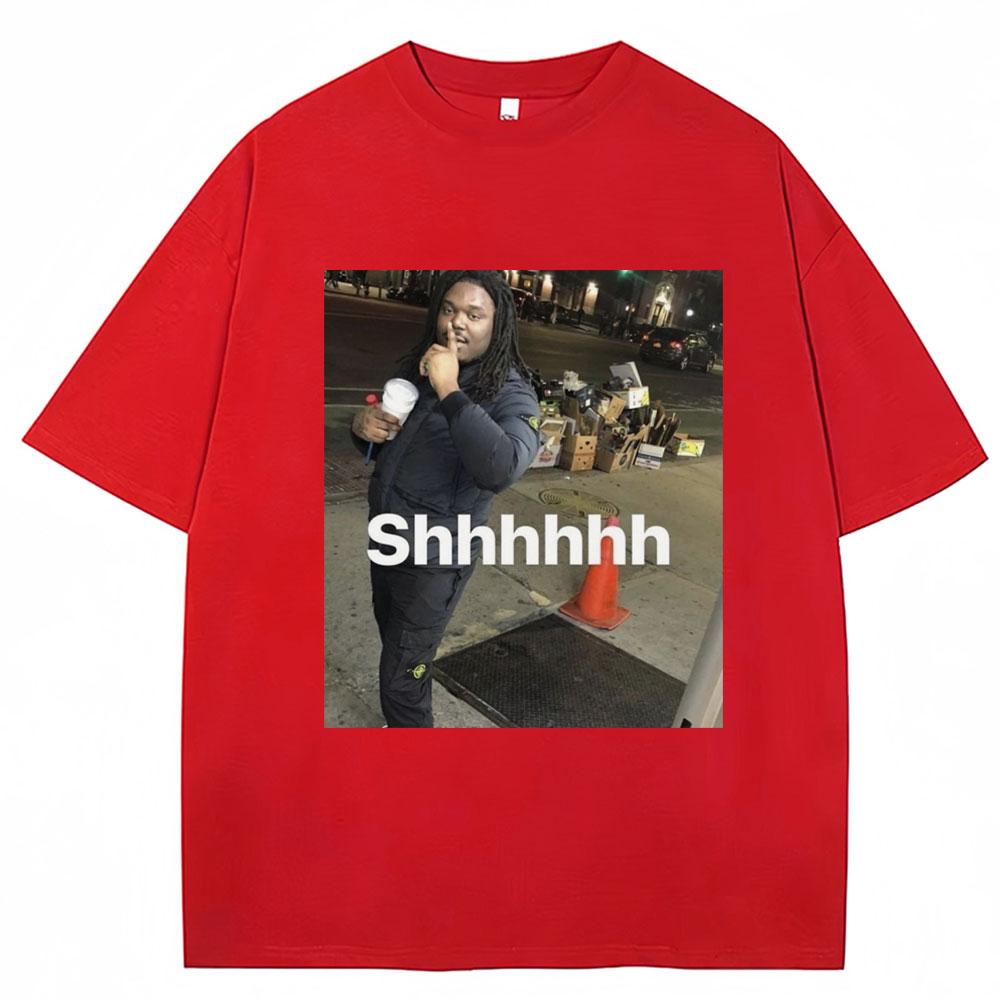 Lucki Shhhhh Забавный Мем Принт Футболки Мужские Женские Оверсайз Юмор Футболка 100% Хлопок Круглый Вырез Повседневные Футболки