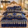 Crystal Velvet Bed Skirt Bed Sheet and Pillowcase Four-piece Thickening and Cotton Bedding Set Court Style