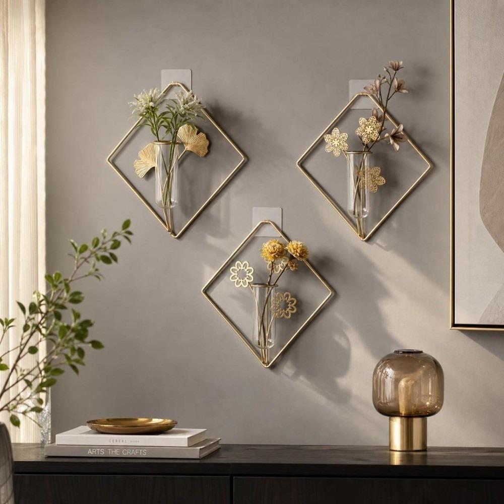 Vase Hydroponic Plant Holder Flower Pot Wall Hanging Planter Shelf Wall Decoration Modern Room