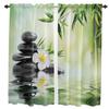 3D Printing Bamboo Plant Vintage Retro Shabby Thin Window Blinds Curtains For Kids Bedroom Living Room Hall Kitchen Decor Drapes