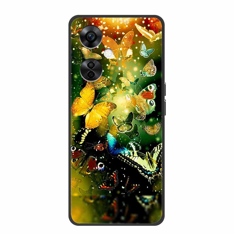 Чехлы для OnePlus Nord CE 3 Lite 5G Черный Силикон Мягкий Милый Кот Роза Чехол Для OnePlus Nord CE 3 5G Сердце Лев Роскошные TPU Чехлы