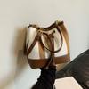 Korean Version High-End Texture Bucket Bag Lady New Fashion Color Contrast Patchwork Handbag Single Shoulder Crossbody Pack