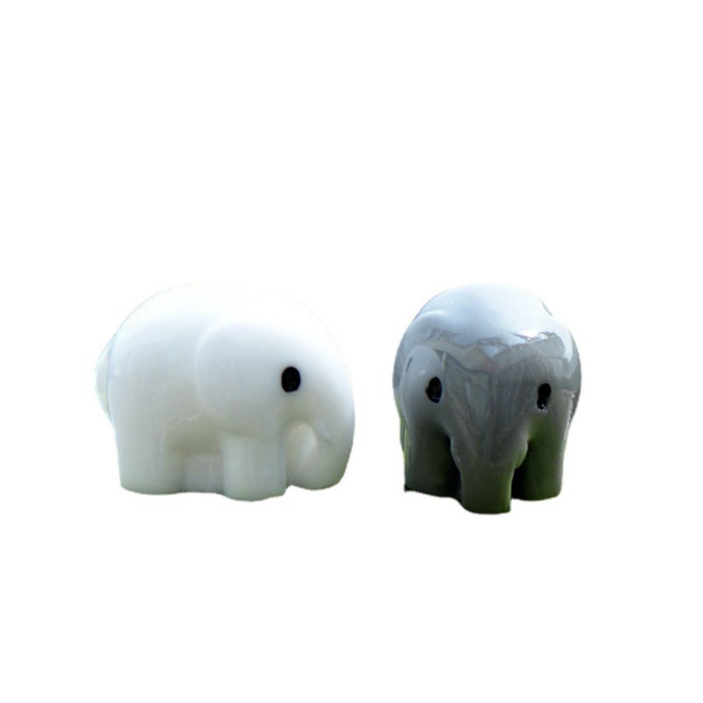 Glass Ornaments Home Room Miniature Fairy Garden Decoration Elephant Figurine Micro Landscape
