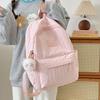 School Bag Junior High School Girls Large Capacity Solid Color Light Primary School Backpack High Value Girl Versatile Backpack